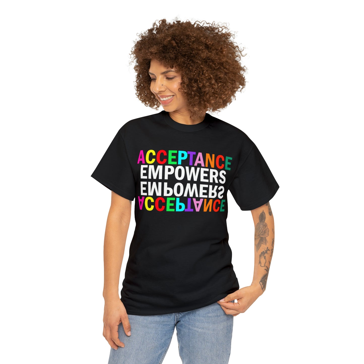 Acceptance Empowers Empowers Acceptance Unisex Heavy Cotton T-Shirt (Size to 5XL)