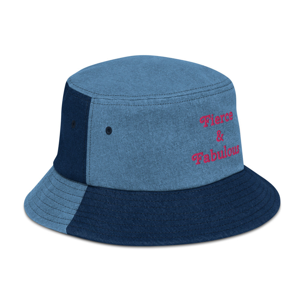 "Fierce & Fabulous" - Denim  Bucket  Hat