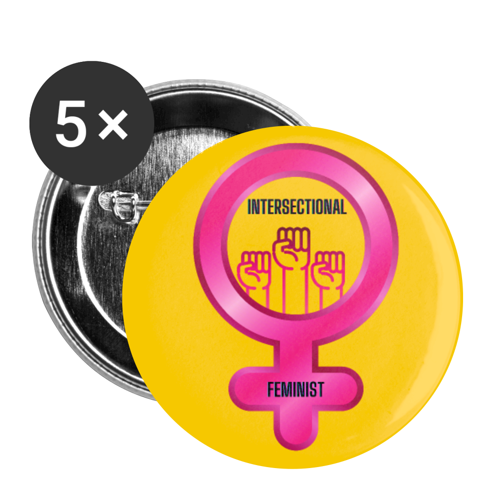 Intersectional Feminist Buttons large 2.2'' (5-pack) - white